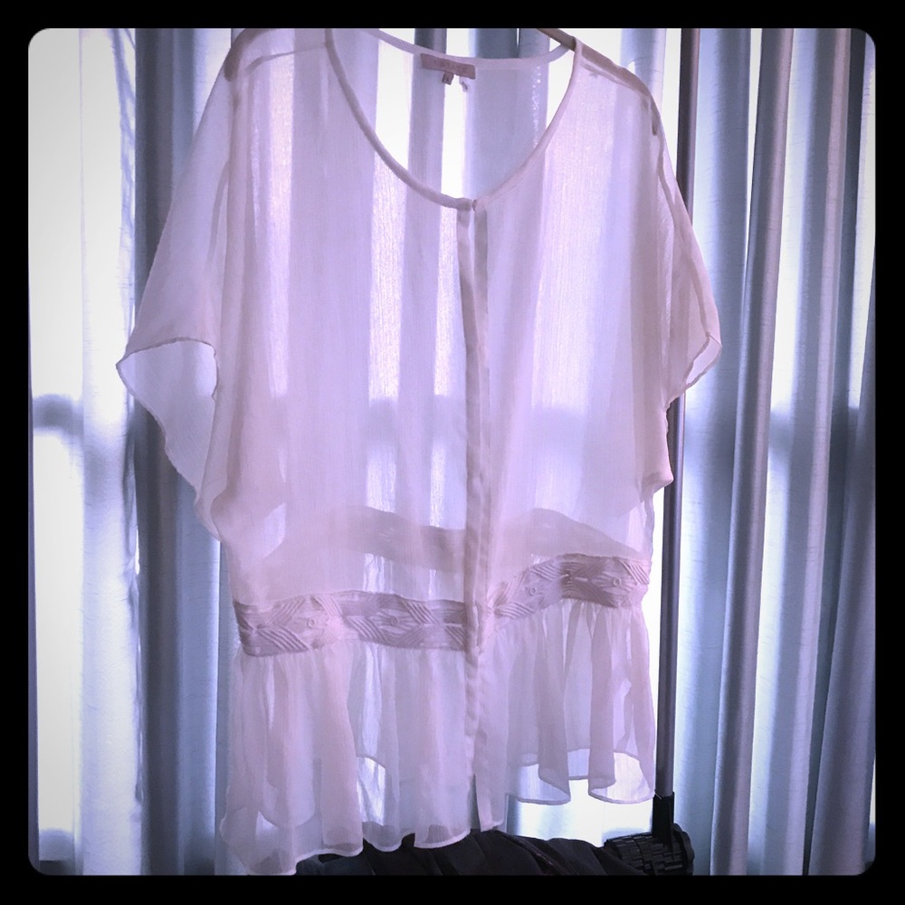 1. State Ecru Sheer Cover-up